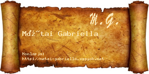 Mátai Gabriella névjegykártya